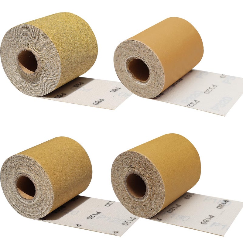 SACKORANGE Total 20 Yards 2-3/4" Wide Continuous Sandpaper Roll Kit - 80 120 180 320 Grit Hook & Loop Backing Longboard Sanding Paper for Automotive, Woodworking Air File Long Board Sanders - Image 1